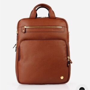 Poppy Barley Unisex laptop briefcase backpack genuine leather